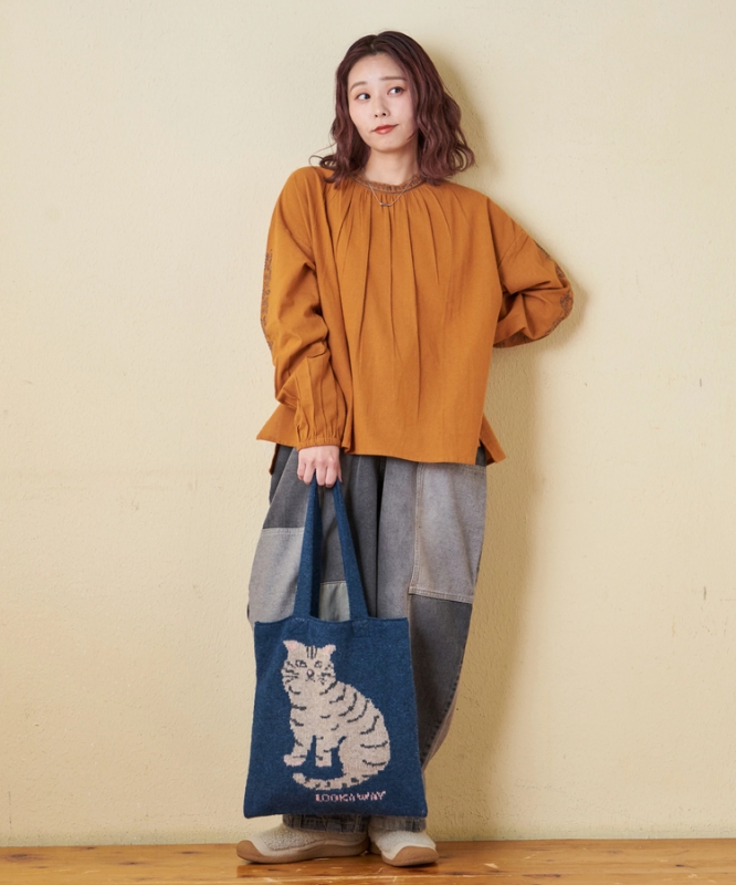 日本品牌 動物刺繡厚織托特包 4色