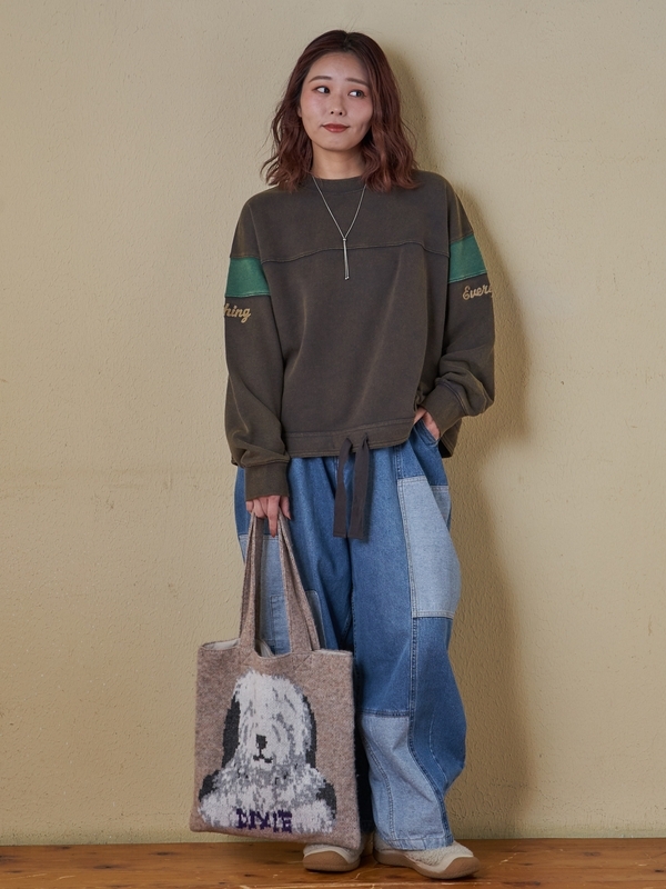 日本品牌 動物刺繡厚織托特包 4色