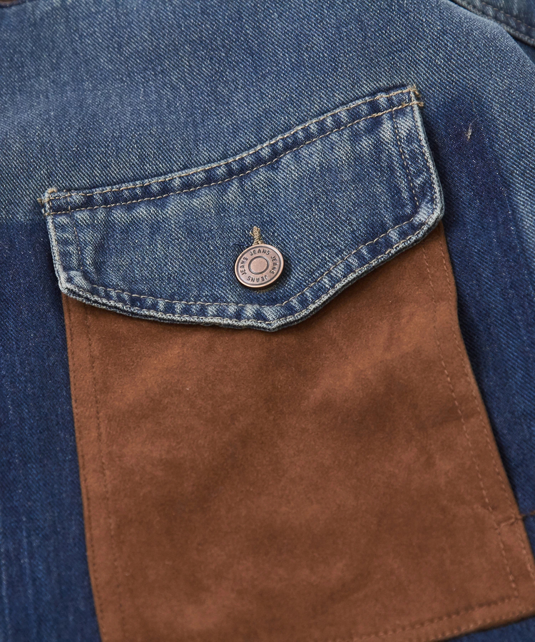 日本品牌 牛仔布×仿麂皮絨裡襯夾克