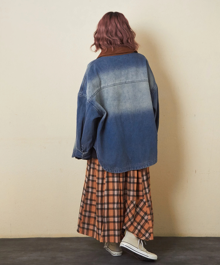 日本品牌 牛仔布×仿麂皮絨裡襯夾克