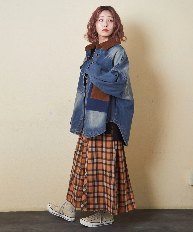 日本品牌 牛仔布×仿麂皮絨裡襯夾克