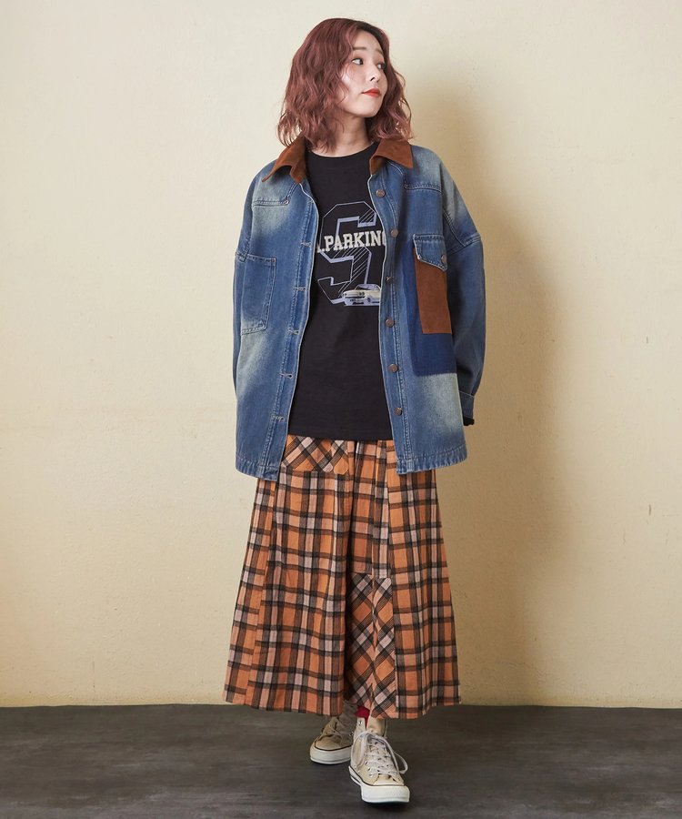 日本品牌 牛仔布×仿麂皮絨裡襯夾克