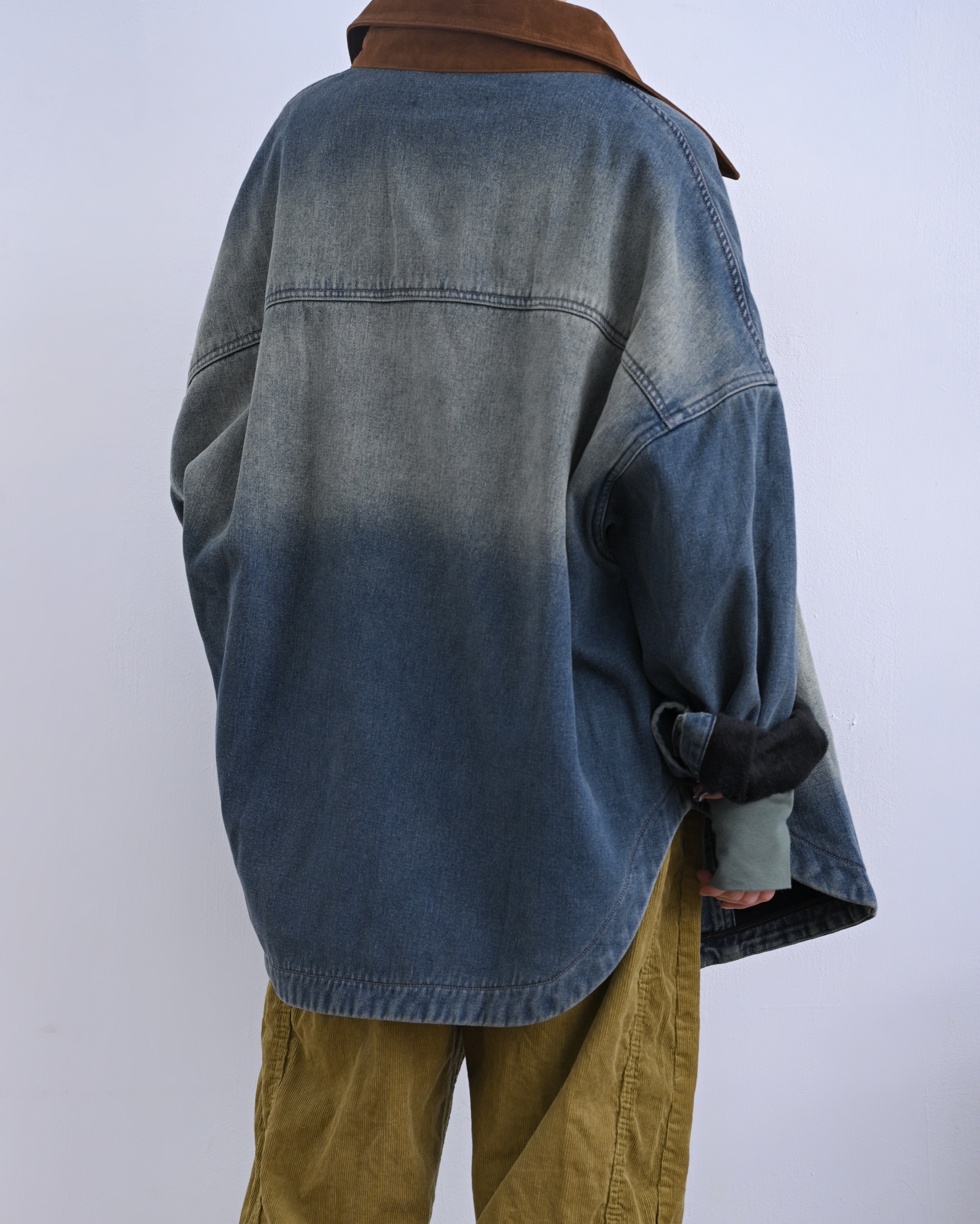 日本品牌 牛仔布×仿麂皮絨裡襯夾克