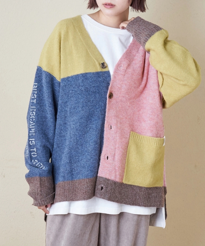 日本品牌 Yakufeel 針織配色V領開襟衫