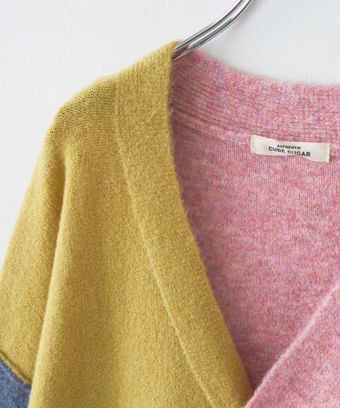 日本品牌 Yakufeel 針織配色V領開襟衫