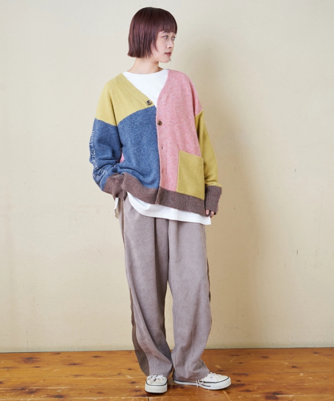 日本品牌 Yakufeel 針織配色V領開襟衫