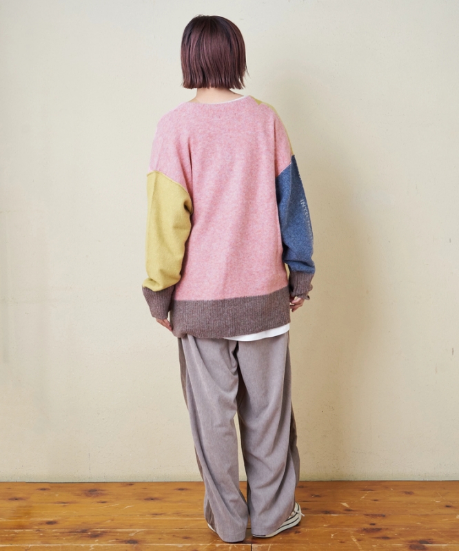 日本品牌 Yakufeel 針織配色V領開襟衫