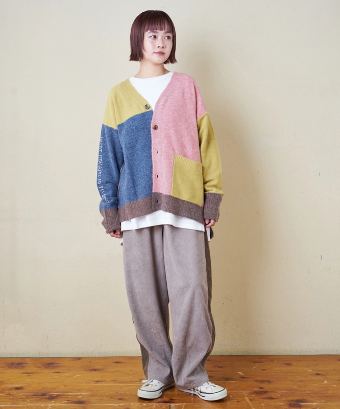 日本品牌 Yakufeel 針織配色V領開襟衫