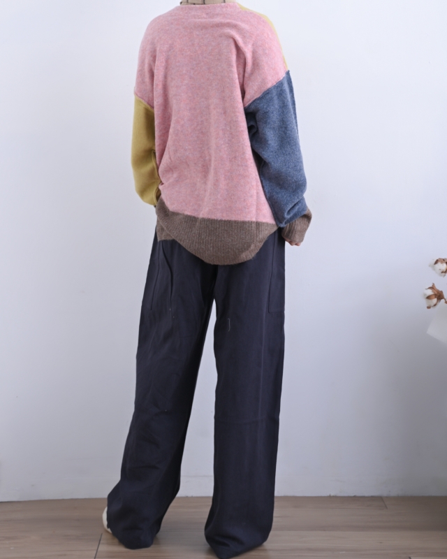 日本品牌 Yakufeel 針織配色V領開襟衫