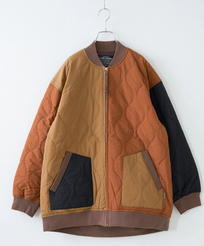 日本品牌 瘋狂拚色絎縫軍風夾克