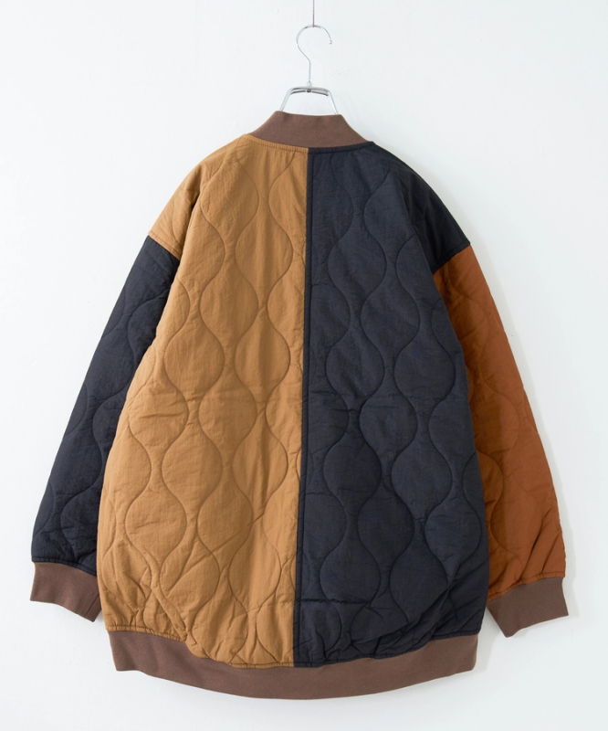 日本品牌 瘋狂拚色絎縫軍風夾克