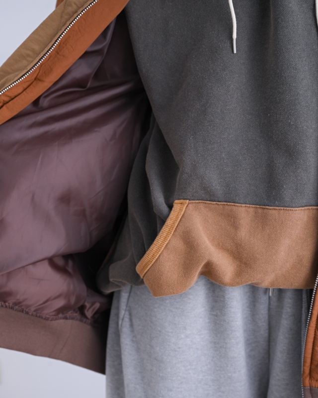 日本品牌 瘋狂拚色絎縫軍風夾克