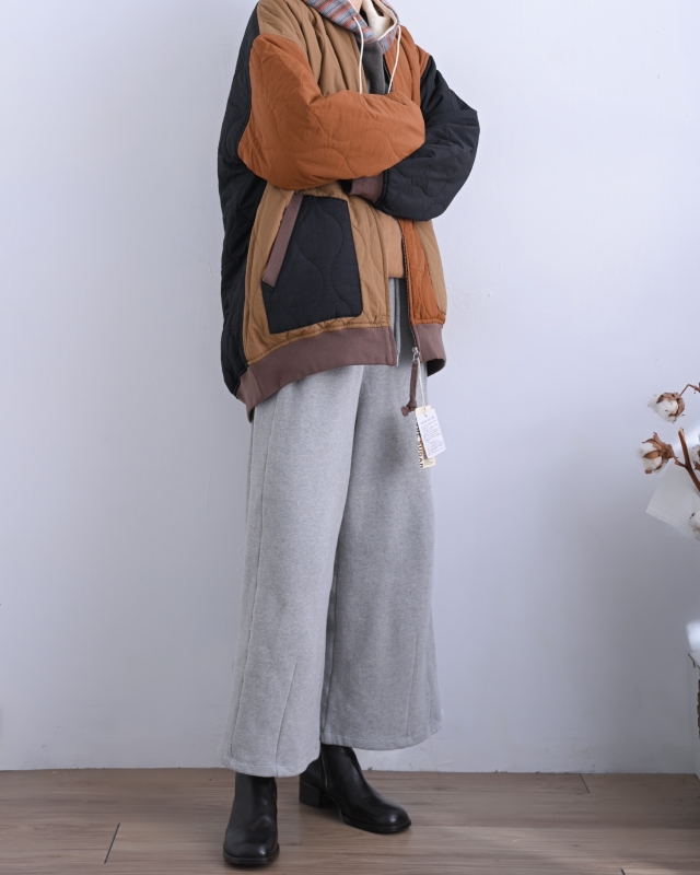 日本品牌 瘋狂拚色絎縫軍風夾克