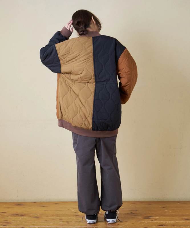 日本品牌 瘋狂拚色絎縫軍風夾克