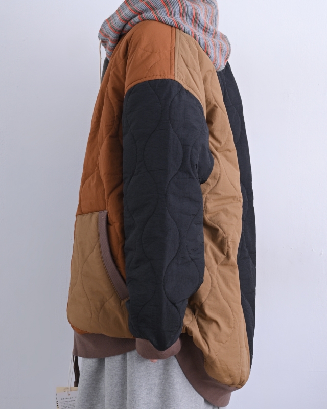 日本品牌 瘋狂拚色絎縫軍風夾克