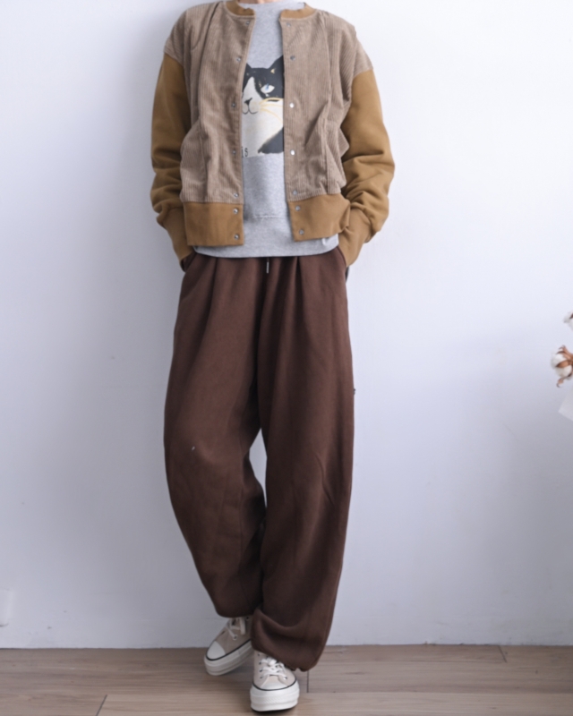 日本品牌 燈芯絨拼接刷毛短版外套