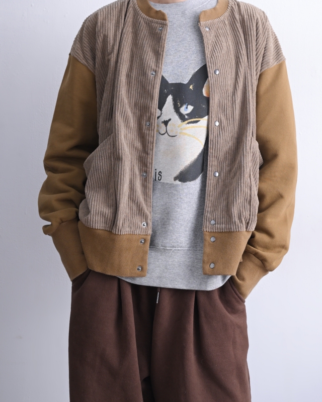 日本品牌 燈芯絨拼接刷毛短版外套