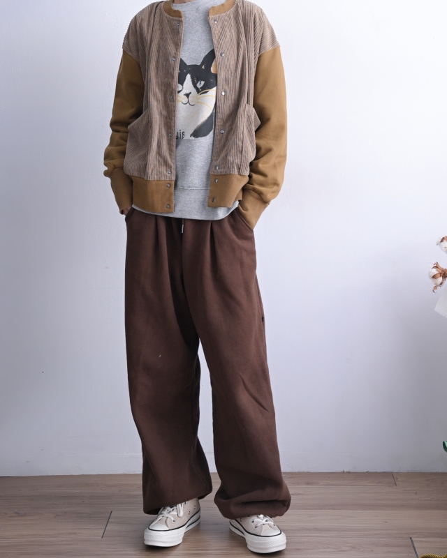 日本品牌 燈芯絨拼接刷毛短版外套