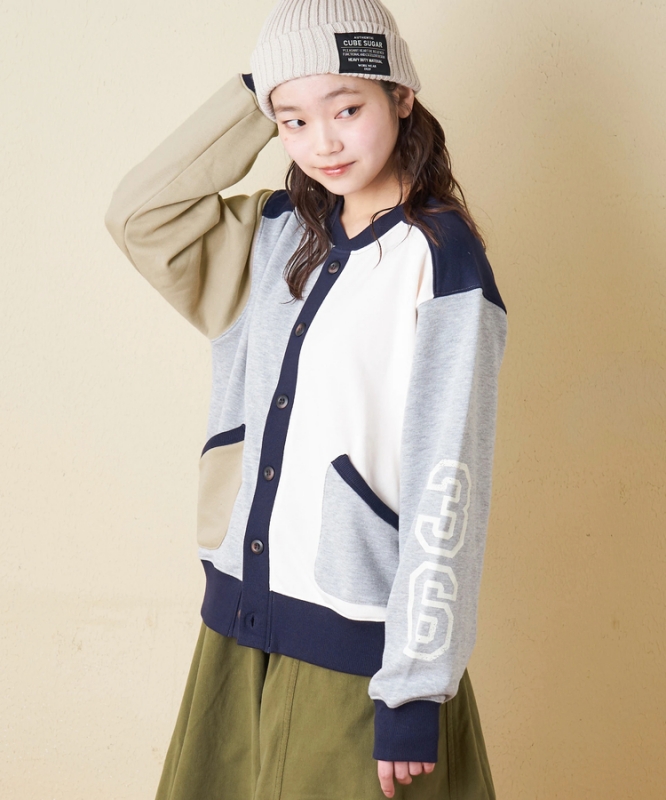 日本品牌 瘋狂拚色抓絨開衫