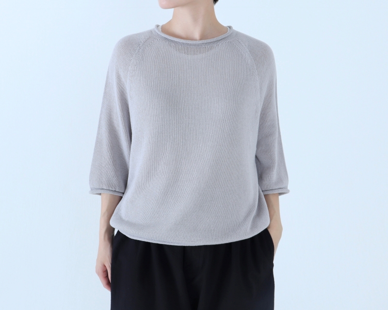 日本奶奶家 GIMA綿 小捲領六分袖上衣 3色