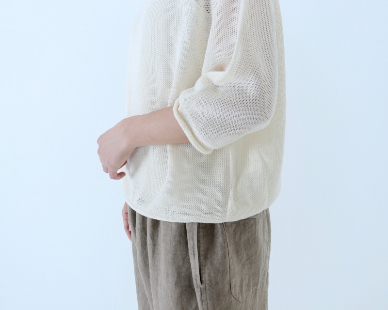 日本奶奶家 GIMA綿 小捲領六分袖上衣 3色