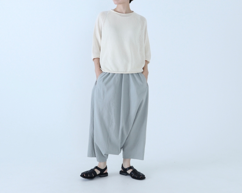 日本奶奶家 GIMA綿 小捲領六分袖上衣 3色