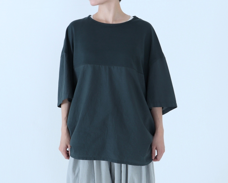 日本奶奶家 祕魯綿拼接圓弧上衣 5色