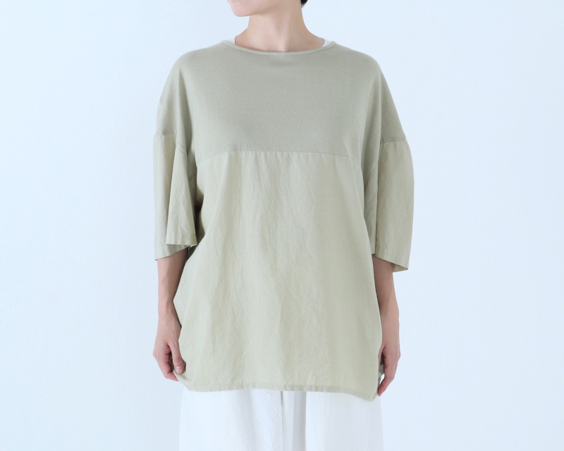 日本奶奶家 祕魯綿拼接圓弧上衣 5色