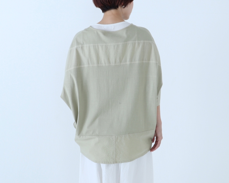 日本奶奶家 祕魯綿拼接圓弧上衣 5色