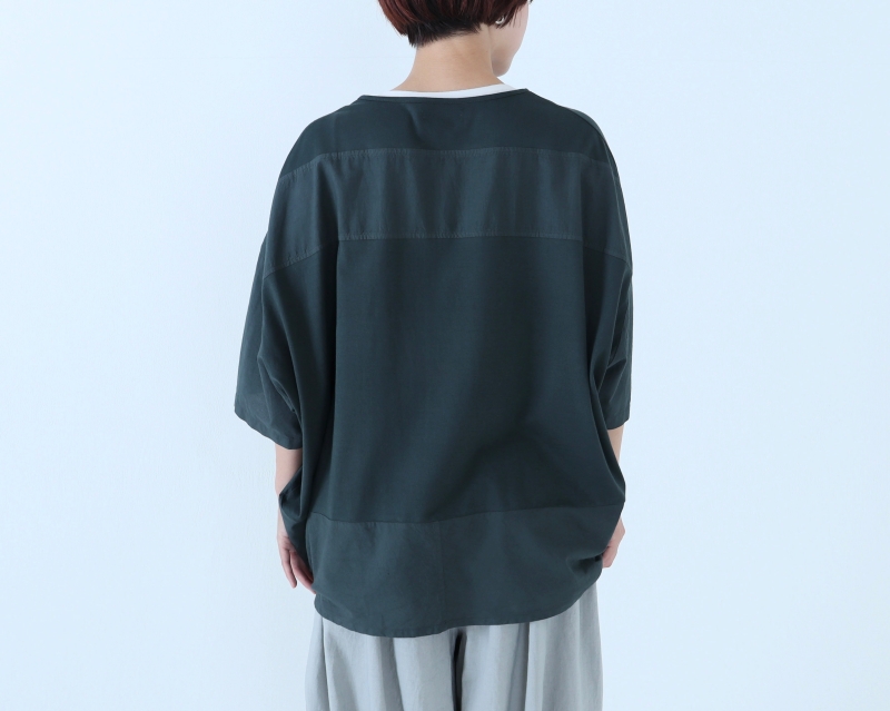 日本奶奶家 祕魯綿拼接圓弧上衣 5色