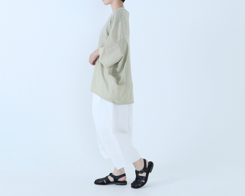 日本奶奶家 祕魯綿拼接圓弧上衣 5色