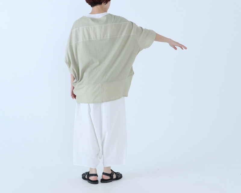 日本奶奶家 祕魯綿拼接圓弧上衣 5色