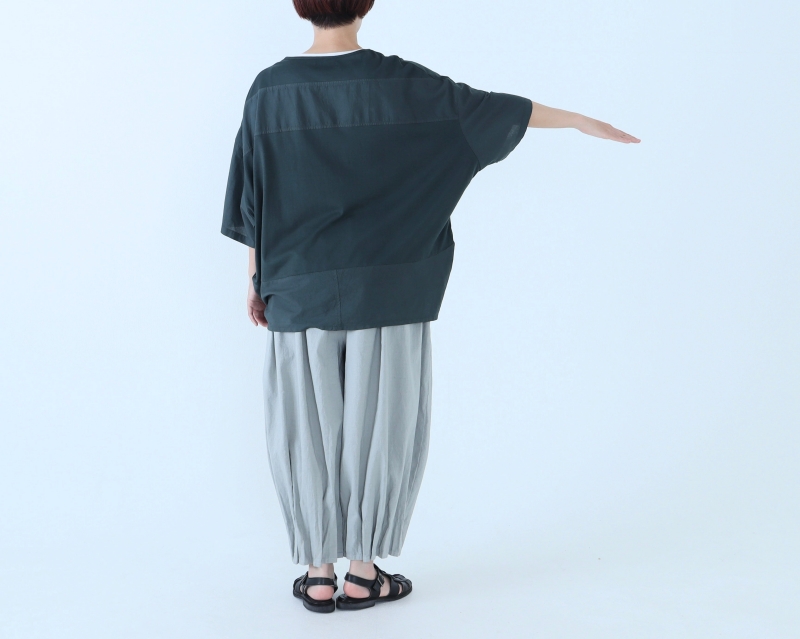 日本奶奶家 祕魯綿拼接圓弧上衣 5色