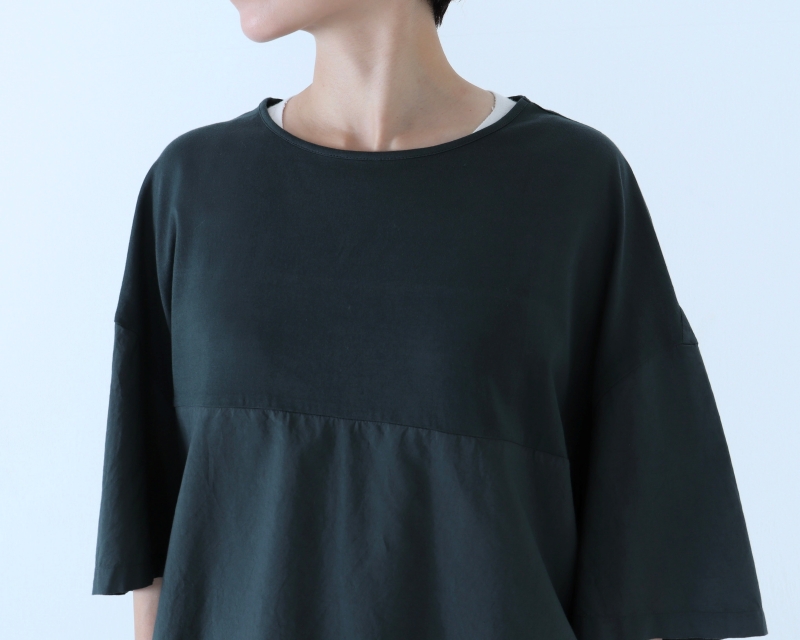 日本奶奶家 祕魯綿拼接圓弧上衣 5色