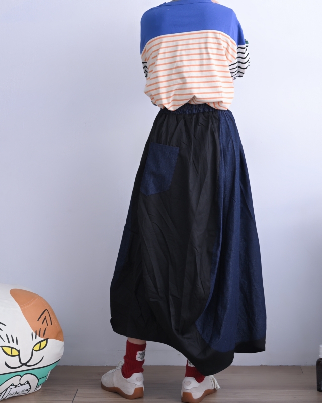 日本品牌 瘋狂拚條紋燈籠袖上衣