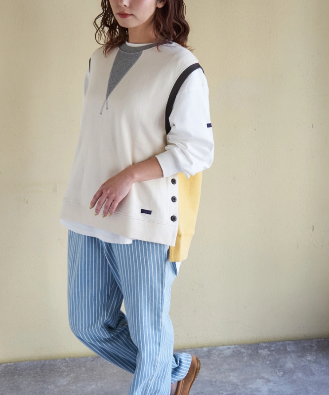 日本品牌 瘋狂拚色側開岔背心