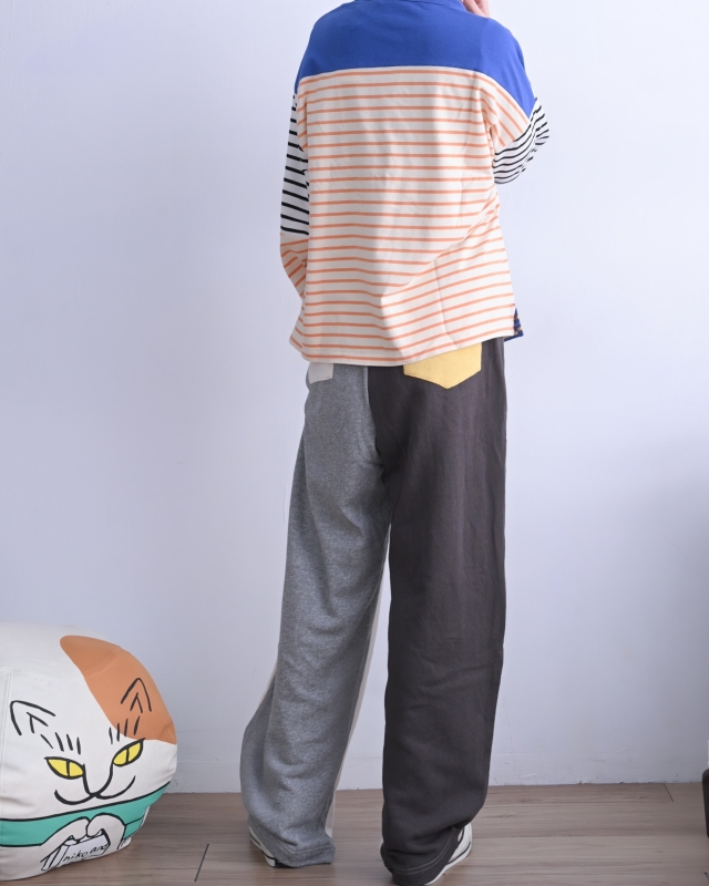 日本品牌 瘋狂拚色繭型休閒褲