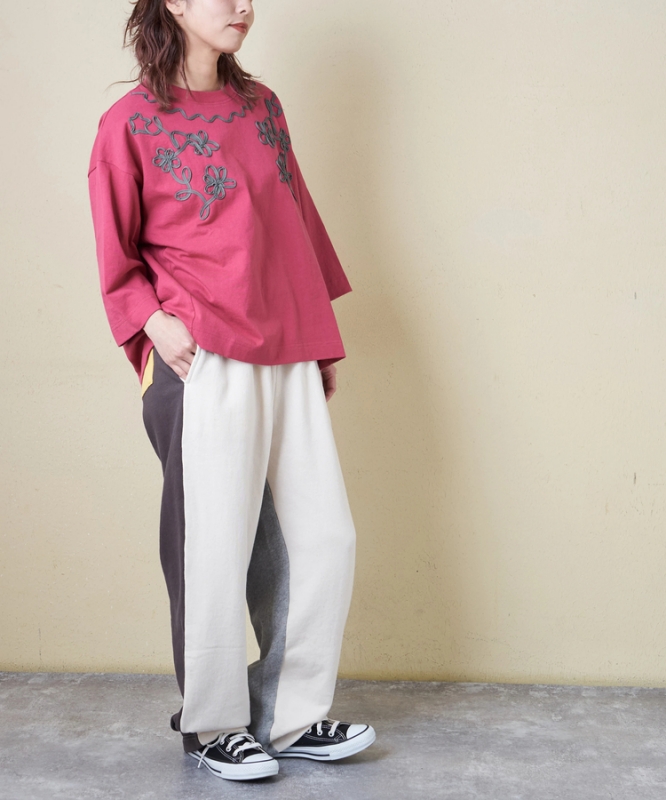 日本品牌 瘋狂拚色繭型休閒褲