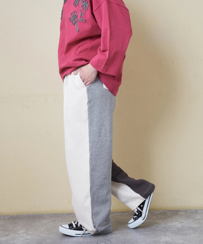 日本品牌 瘋狂拚色繭型休閒褲