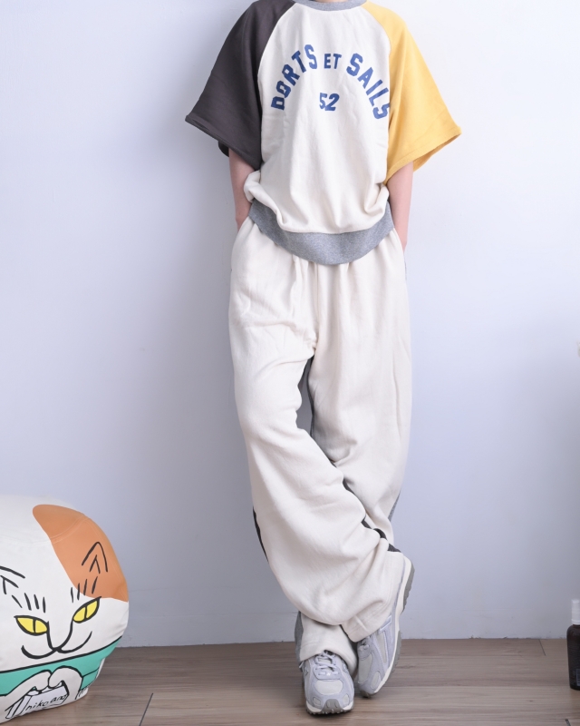 日本品牌 瘋狂拚色繭型休閒褲