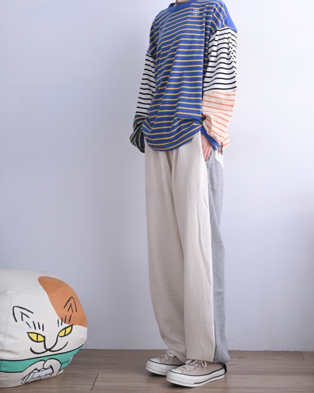 日本品牌 瘋狂拚色繭型休閒褲