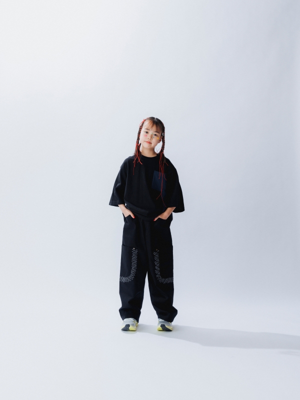 日本伊努伊努 叉叉亂線口袋寬褲 3色 大人款