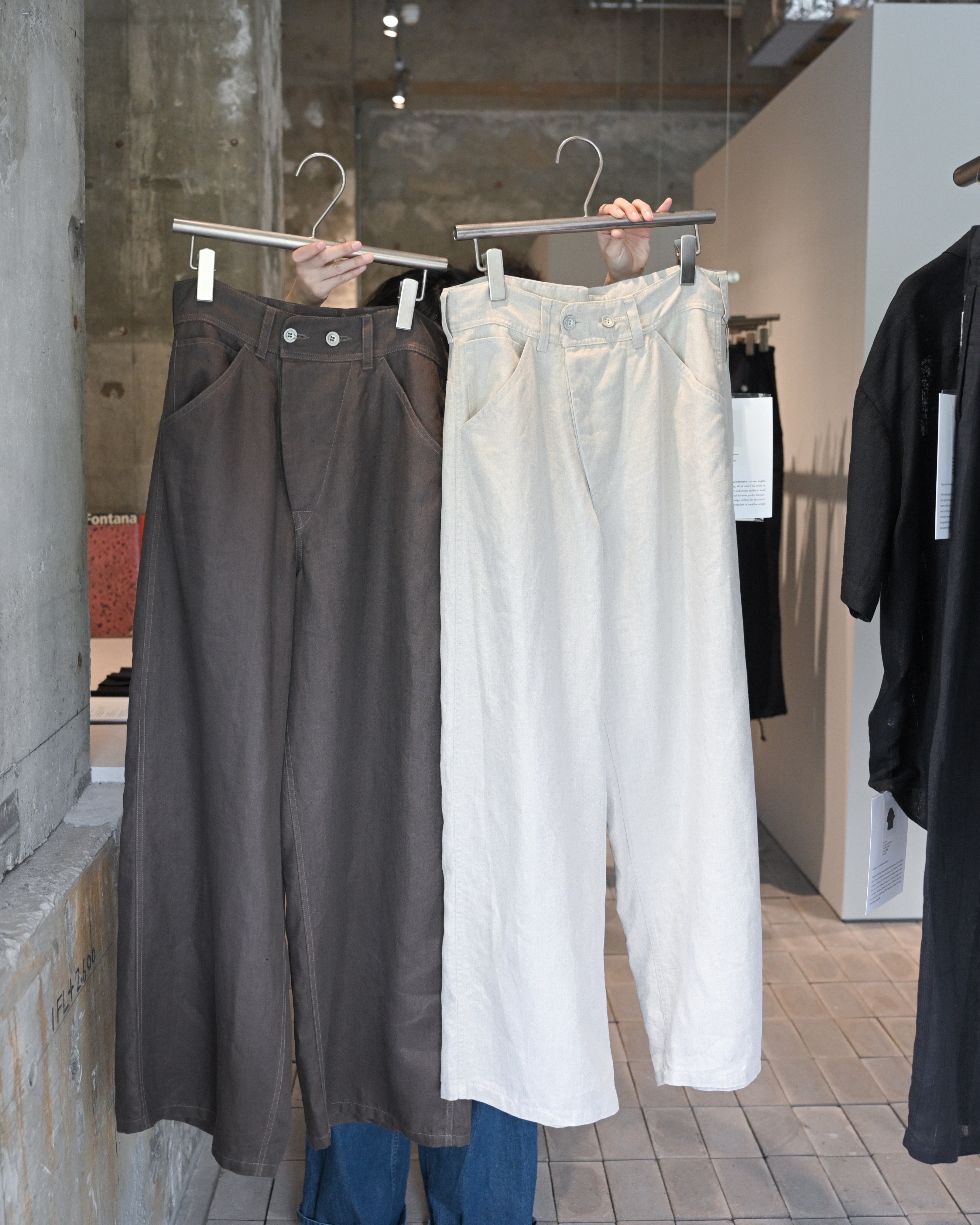 日本奶奶家2號 愛爾蘭麻Herringbone寬褲 3色