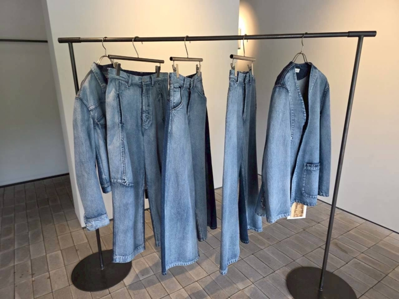 日本奶奶家2號 Two tone 雙色拼接立體圓弧牛仔褲