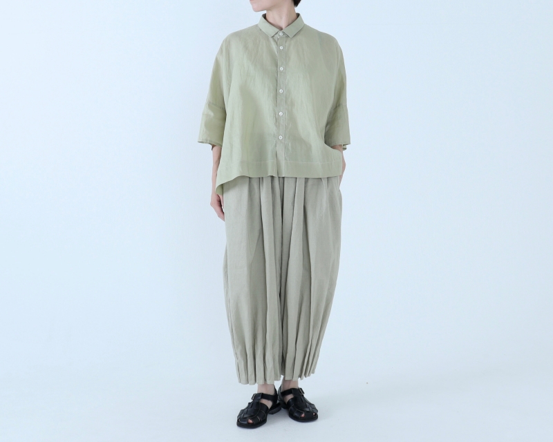 日本奶奶家 26SS 祕魯棉麻摺紙寬褲 5色