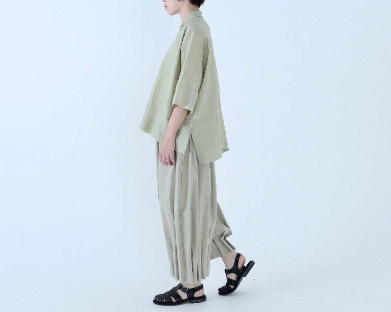 日本奶奶家 26SS 祕魯棉麻摺紙寬褲 5色