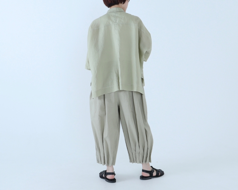 日本奶奶家 26SS 祕魯棉麻摺紙寬褲 5色