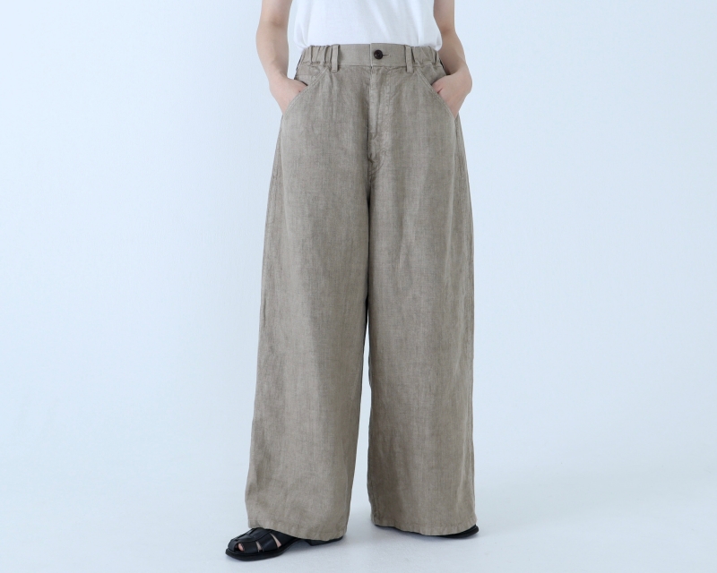 日本奶奶家 愛爾蘭麻軍裝寬褲 5色