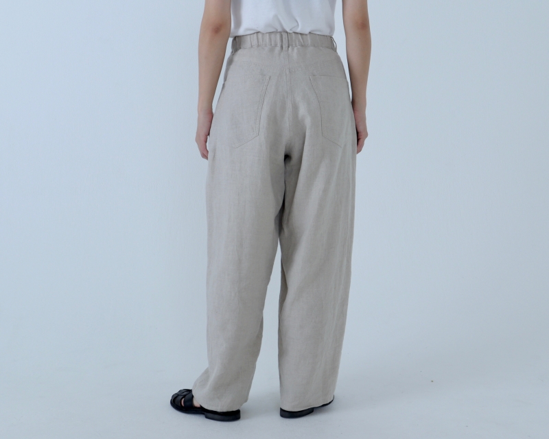 日本奶奶家 愛爾蘭麻抓褶立體寬褲 5色