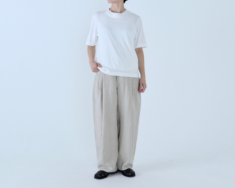 日本奶奶家 愛爾蘭麻抓褶立體寬褲 5色